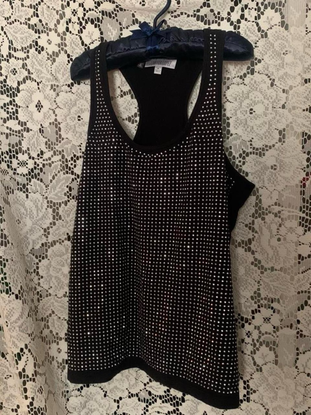 Black Studded Racerback Tank Top
